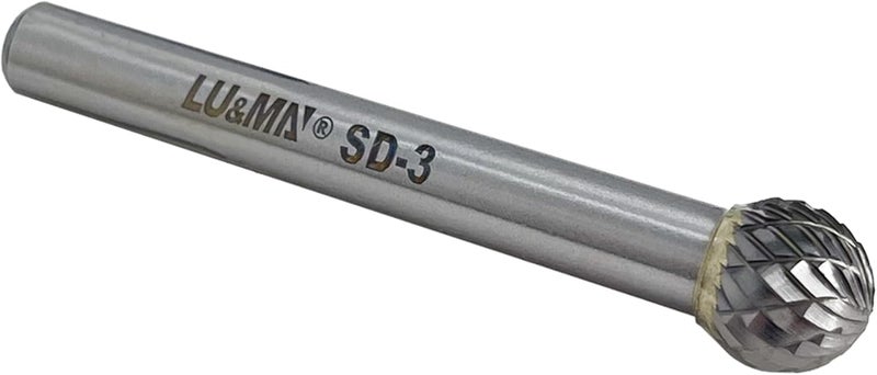 LU&MN SD-3 Tungsten Carbide Burr Rotary File, Double Cut Ball Burs, 1pc by - Image 2